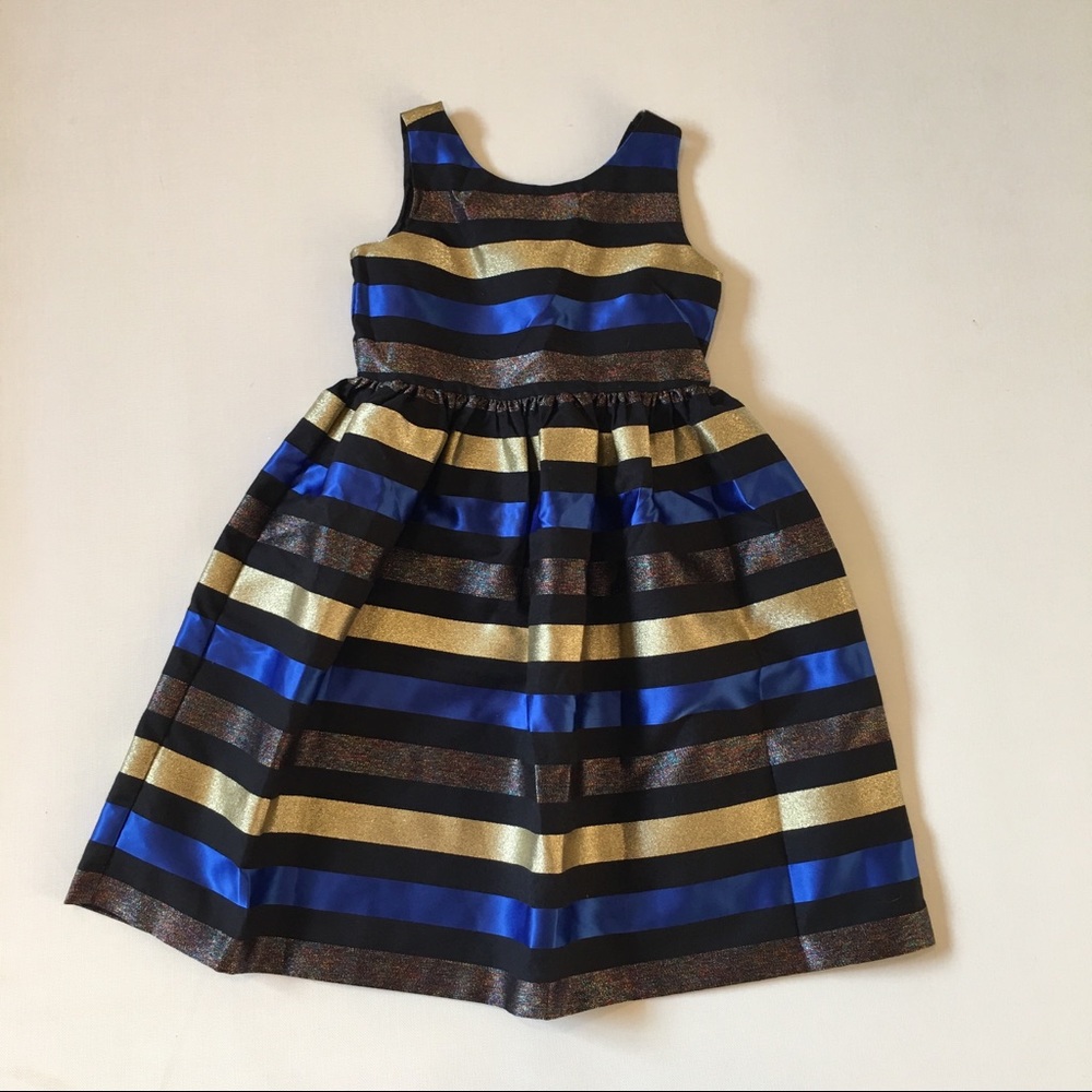 Gymboree girls size 8 formal dress royal blue gold
